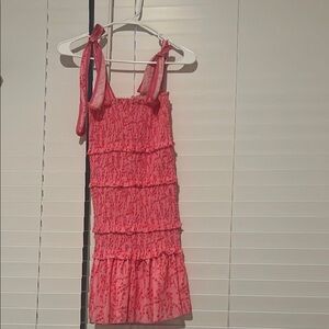 Pink Ruffled Sleeveless Dress
